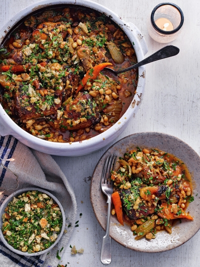 Duck & Apple Cassoulet with a Herby Crust - The Aussie Butcher