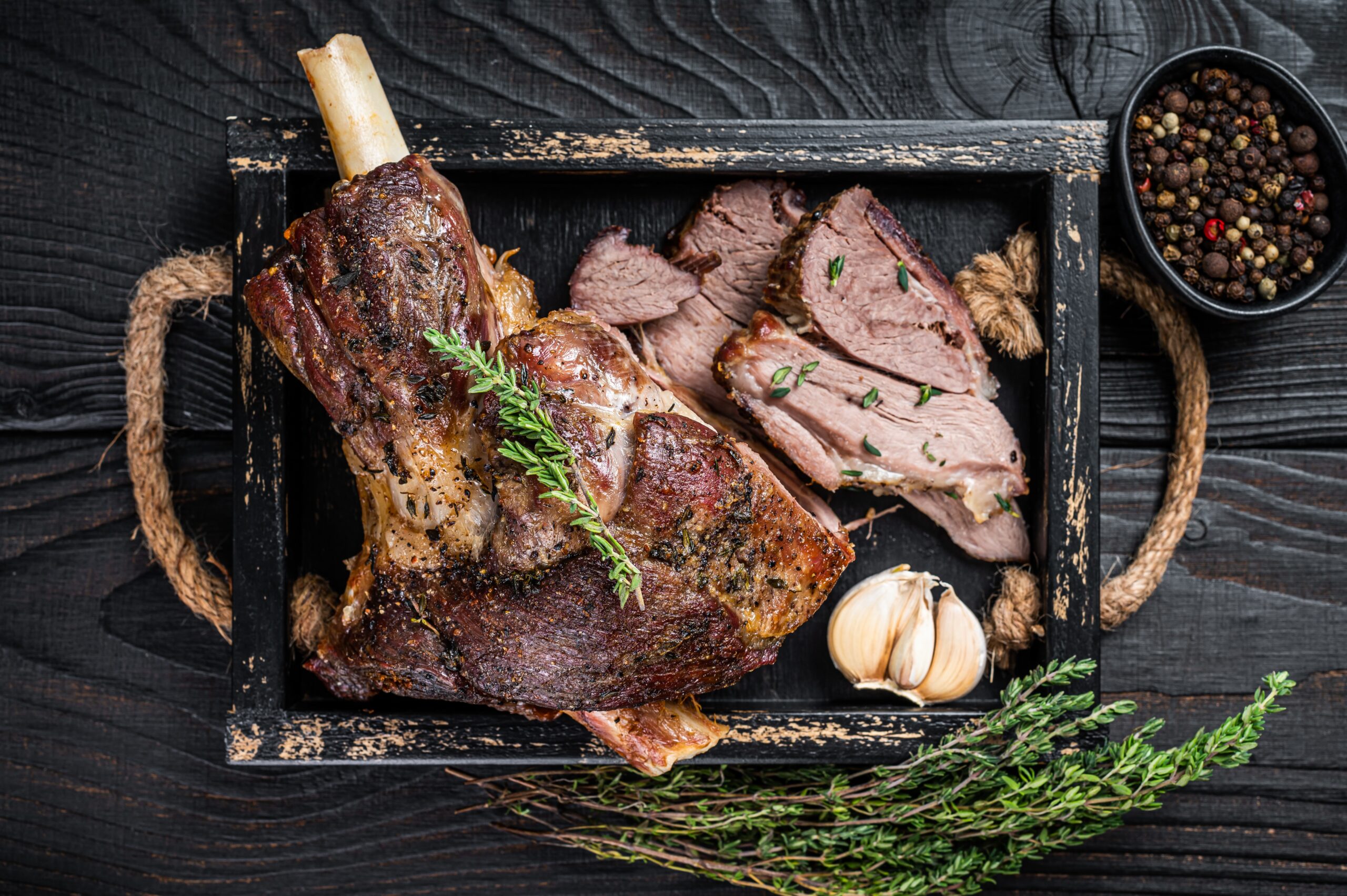 Roast leg of lamb
